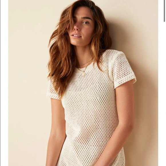 NWT Saint Holiday The Bungalow Crochet T-Shirt Dress Coverup - Picture 2 of 5